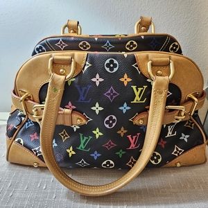 COA rare Louis Vuitton Noir Multicolor Claudia Shoulder Bag